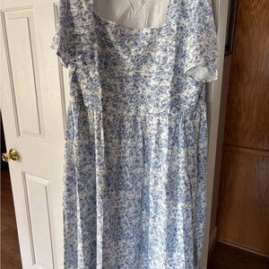 BloomChic Blue and White Patterned Dress